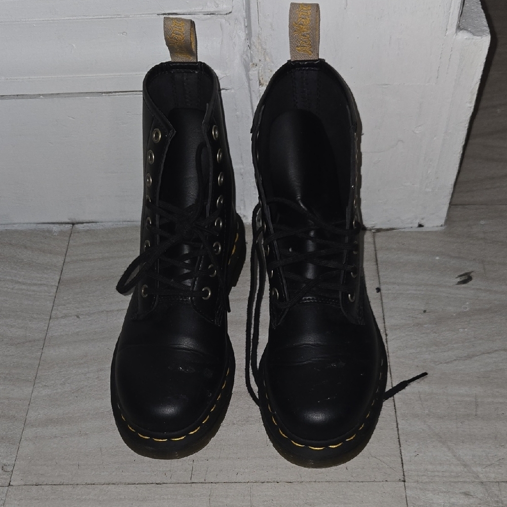 Dr. Martens Black Combat Boots with Air-Cushioned Sole
